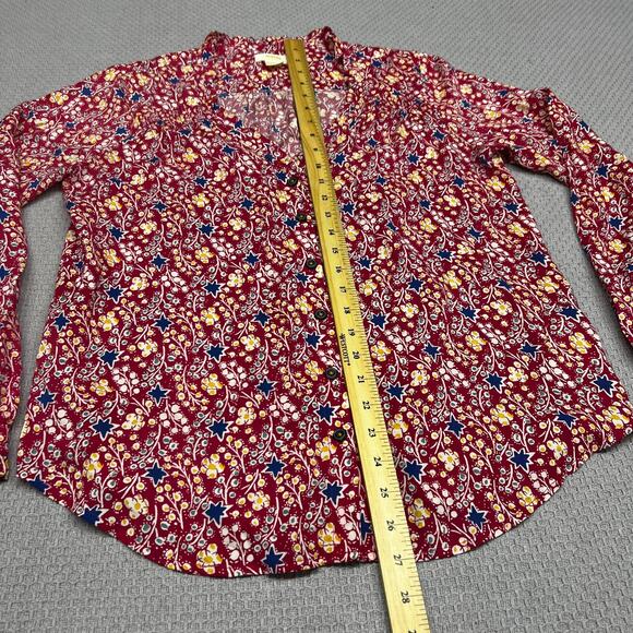 Maeve Anthropologie Blouse Womens 6 Floral Vneck Top Preppy Colorful - Picture 6 of 7